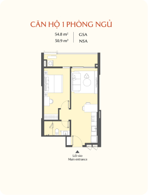 Căn hộ 1 phòng ngủ